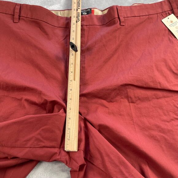 Dockers Shorts Mens 58 Red Ultimate Khaki Flat Front Supreme Flex 9" Inseam - Picture 5 of 16